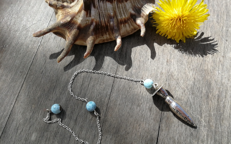 Mon pendule en argent et larimar